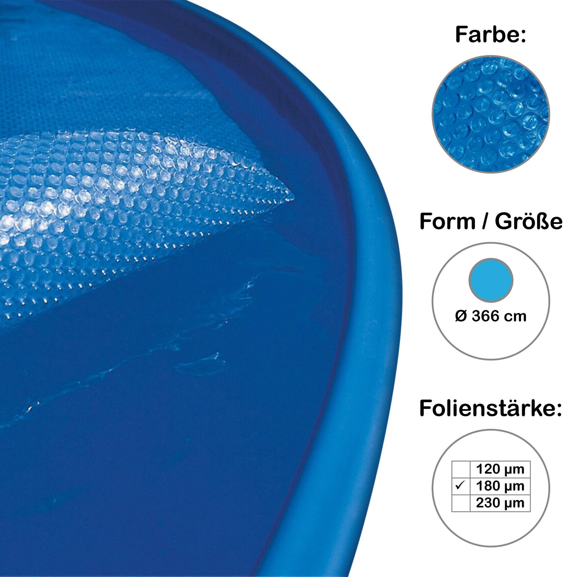 Solarplane, Solarfolie und Bodenschutzvlies für Fast-Set Pool rund 366 cm, 180 µm